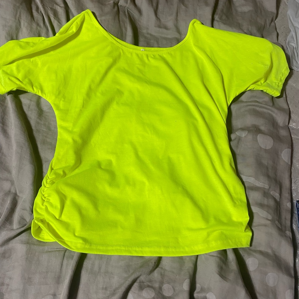 Neon Yellow Women's Short Sleeve Top